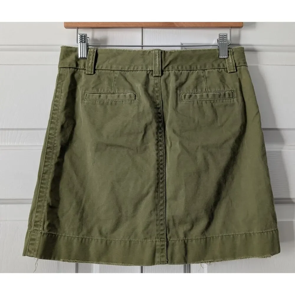 J. Crew Green Y2K Utility Skirt